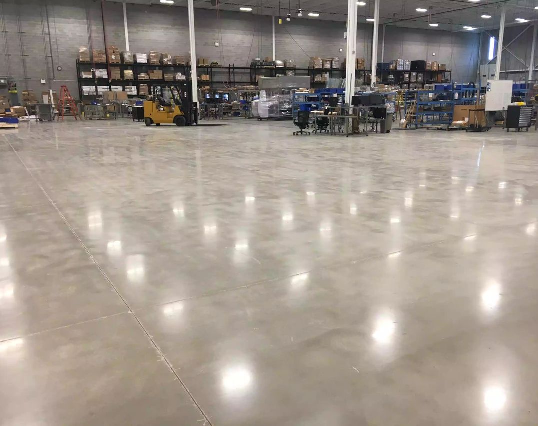 Warehouse polished concrete flooring