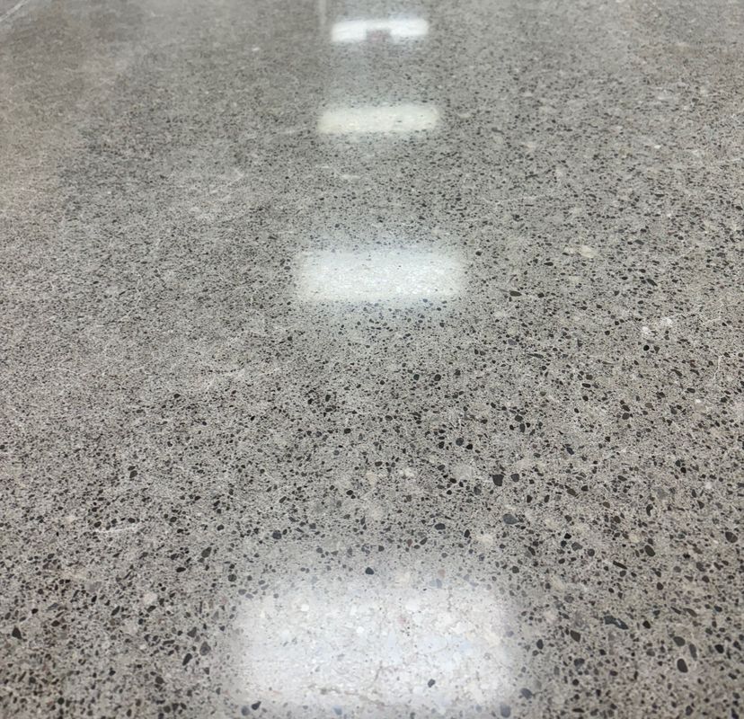Polished concrete in Toronto building hallway